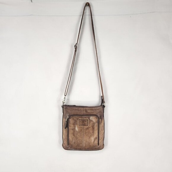 Fossil Brown Crossbody Purse Handbag Leather Adjustable Strap 9 x 9 Inch - Picture 2 of 11